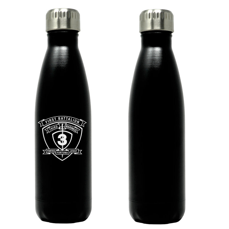1st Bn 3rd Marines logo water bottle, 1st Bn 3rd Marines hydroflask, 1st Battalion 3d Marines USMC, Marine Corp gift ideas, USMC Gifts for women flask