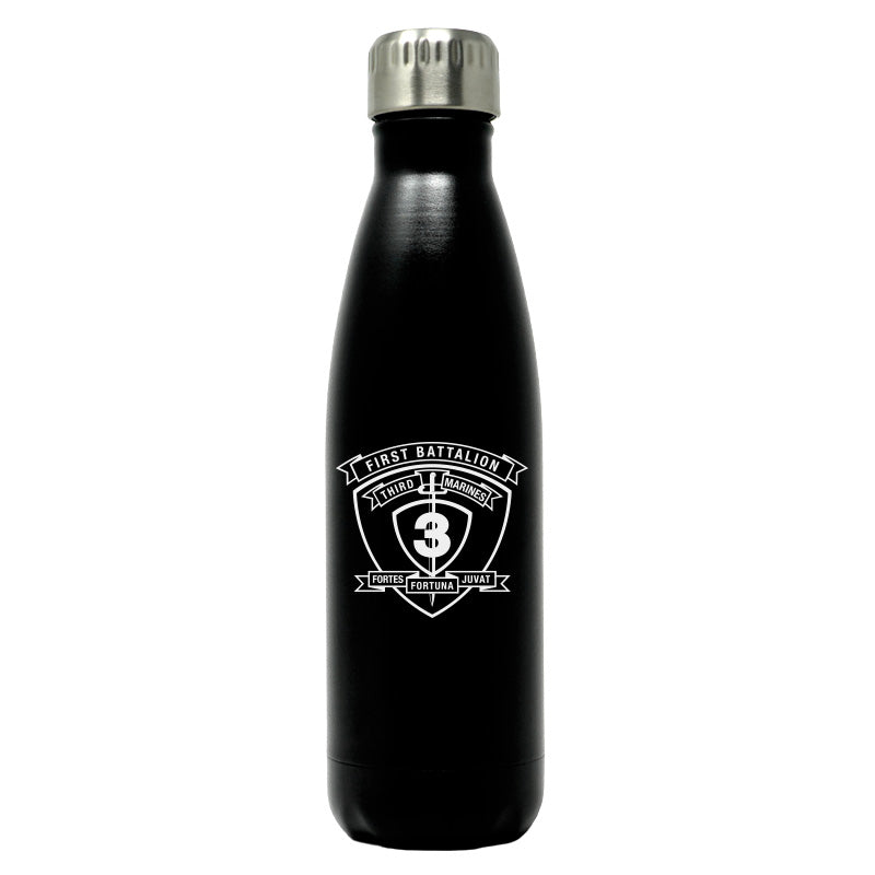 1st Bn 3rd Marines logo water bottle, 1st Bn 3rd Marines hydroflask, 1st Battalion 3d Marines USMC, Marine Corp gift ideas, USMC Gifts for women flask