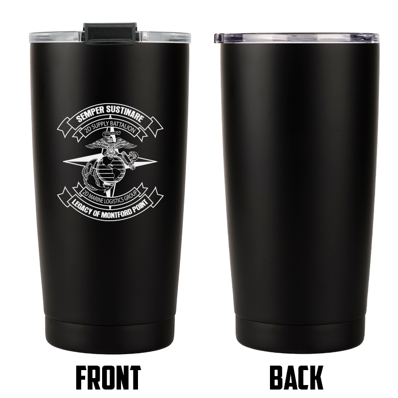 Second Supply Battalion USMC Unit Logo tumbler, 2d Supply Bn USMC Unit Logo coffee cup, 2d Supply Battalion USMC, Marine Corp gift ideas, USMC Gifts for women