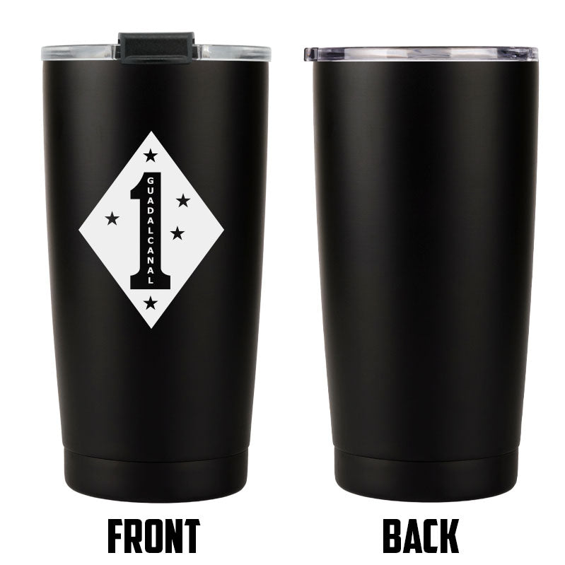 1st Marine Division (1st MARDIV) USMC Unit logo tumbler, 1st MARDIV Tumbler, 1stMARDIV USMC, Marine Corp gift ideas, USMC Gifts