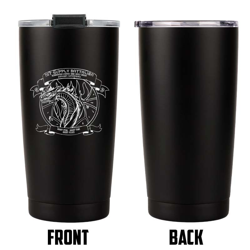 First Supply Battalion USMC Unit Logo tumbler, 1st Supply Bn USMC Unit Logo coffee cup, 1st Supply Battalion USMC, Marine Corp gift ideas, USMC Gifts for women