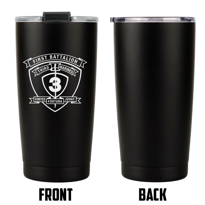 1st Battalion 3rd Marines USMC Unit Logo tumbler, 1st Battalion 3rd Marines (1/3 USMC Unit) coffee cup, 1st Battalion 3d Marines USMC, Marine Corp gift ideas, USMC Gifts for women