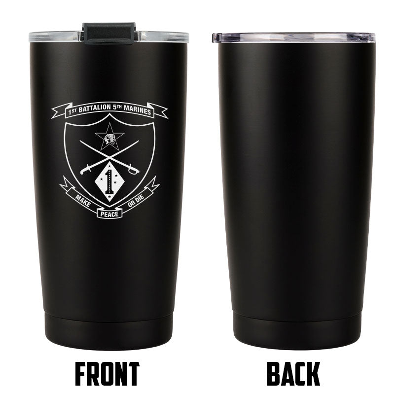 1st Battalion 5th Marines USMC Unit Logo tumbler, 1st Battalion 5th Marines (1/5 USMC Unit) coffee cup, 1st Battalion 5th Marines USMC, Marine Corp gift ideas, USMC Gifts for women or men- 20 Oz