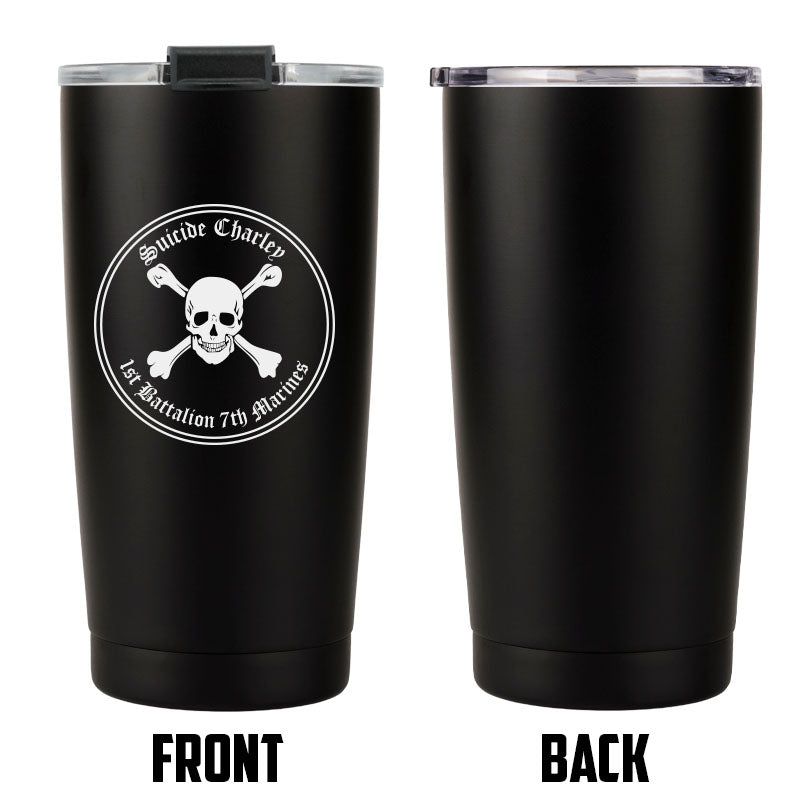 Suicide Charley logo tumbler, Suicide Charley coffee cup, 1st Bn 7th Marines Suicide CharleyUSMC, Marine Corp gift ideas, USMC Gifts for women