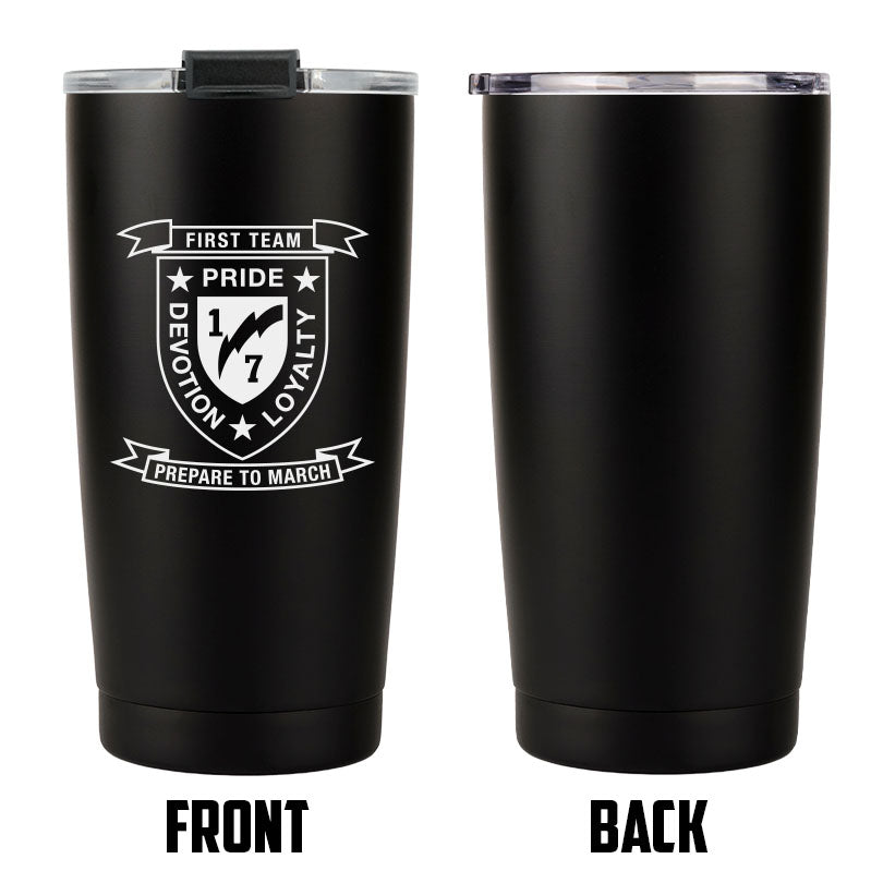 First Battalion Seventh Marines Unit Logo tumbler, 1/7 coffee cup, 1st Bn 7th Marines USMC, Marine Corp gift ideas, USMC Gifts for women 20oz