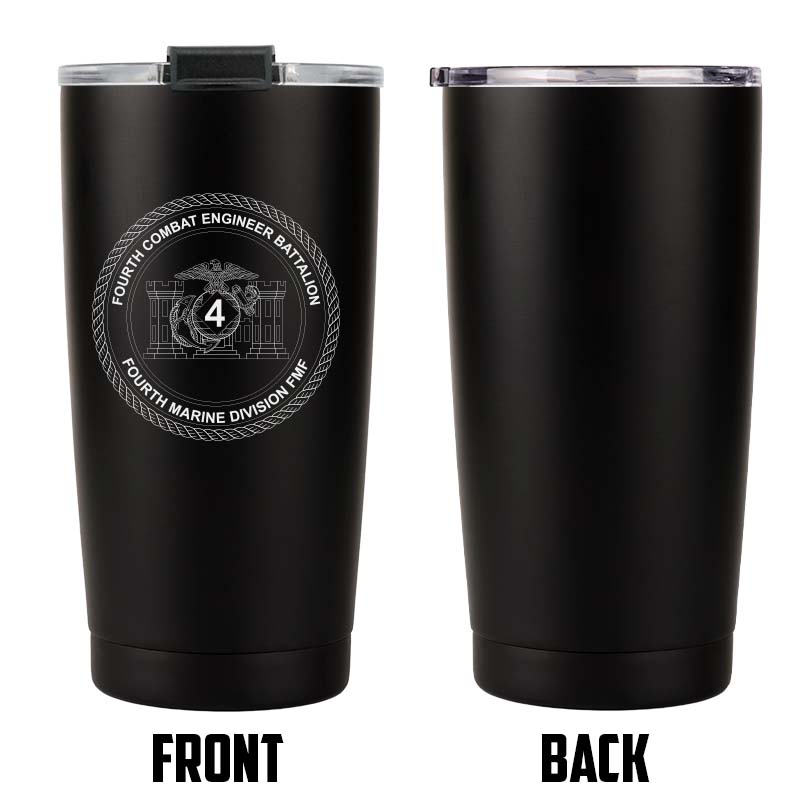 4th Combat Engineer Battalion (4th CEB) USMC Unit logo tumbler, 4th CEB coffee cup, 4th CEB USMC, Marine Corp gift ideas, USMC Gifts for men or women 20 Oz Tumbler