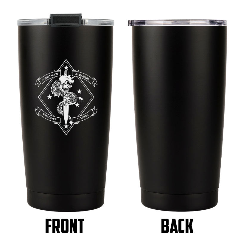 1st Battalion 4th Marines USMC Unit Logo tumbler, 1st Battalion 4th Marines (1/4 USMC Unit) coffee cup, 1st Battalion 4th Marines USMC, Marine Corp gift ideas, USMC Gifts for women or men- 20 Oz