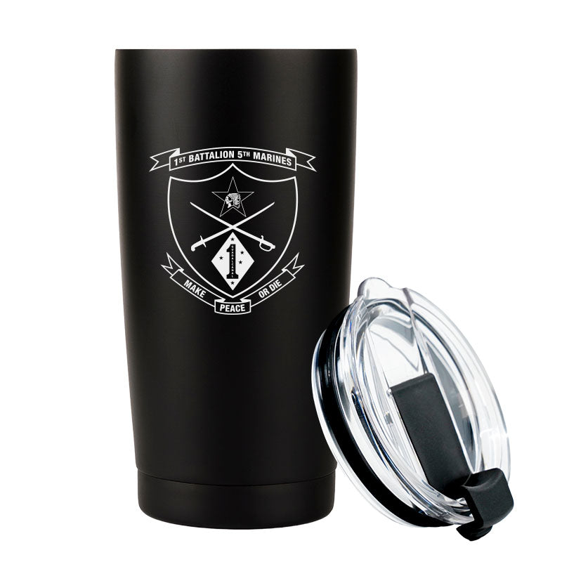 1st Battalion 5th Marines USMC Unit Logo tumbler, 1st Battalion 5th Marines (1/5 USMC Unit) coffee cup, 1st Battalion 5th Marines USMC, Marine Corp gift ideas, USMC Gifts for women or men- 20 Oz