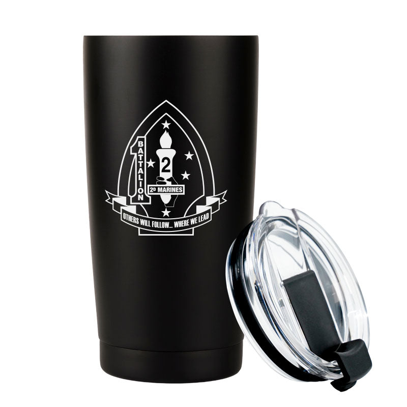 1st Battalion 2nd Marines USMC Unit Logo tumbler, 1st Battalion 2nd Marines (1/2) USMC Unit) coffee cup, 1st Battalion 2d Marines USMC, Marine Corp gift ideas, USMC Gifts for women or men- 20 Oz