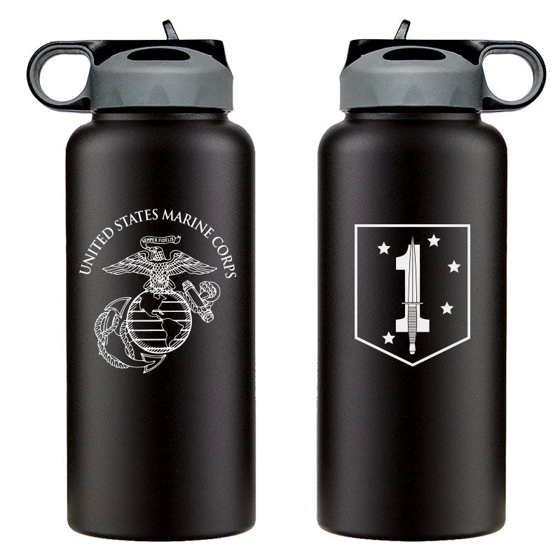 1st MSOB logo water bottle, 1st Marine Special Operations Battalion hydroflask, 1st MSOB USMC, Marine Corp gift ideas, USMC Gifts for women flask, big USMC water bottle, 32 ounce Marine Corp water bottle