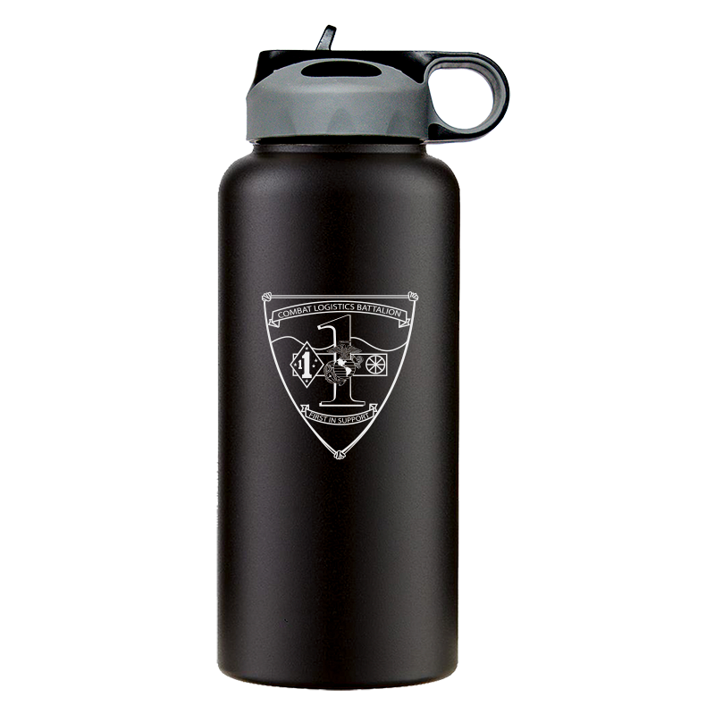 Combat Logistics Battalion 1 USMC Unit logo water bottle, CLB-1 hydroflask, CLB-1 USMC, Marine Corp gift ideas, USMC Gifts for women flask, big USMC water bottle, Marine Corp water bottle