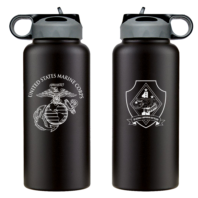 3d Assault Amphibian Battalion Logo water bottle, 3rd AABN hydroflask, 3d AABN USMC, Marine Corp gift ideas, USMC Gifts for women flask, big USMC water bottle, Marine Corp water bottle