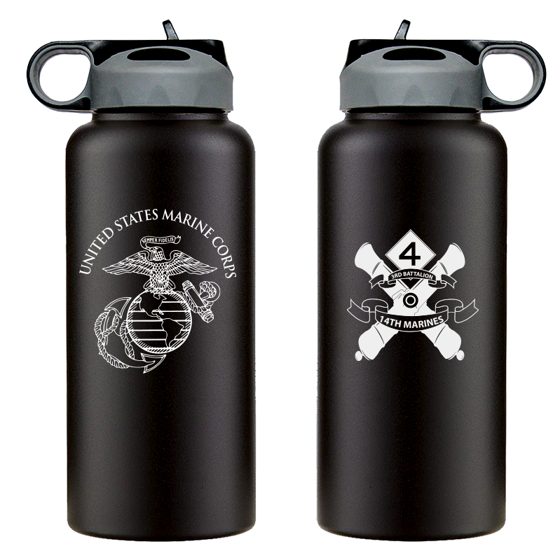 3rd Battalion 14th Marines logo water bottle, 3rd Battalion 14th Marines hydroflask, 3d Battalion 14th Marines USMC, Marine Corp gift ideas, USMC Gifts for women flask, big USMC water bottle, Marine Corp water bottle