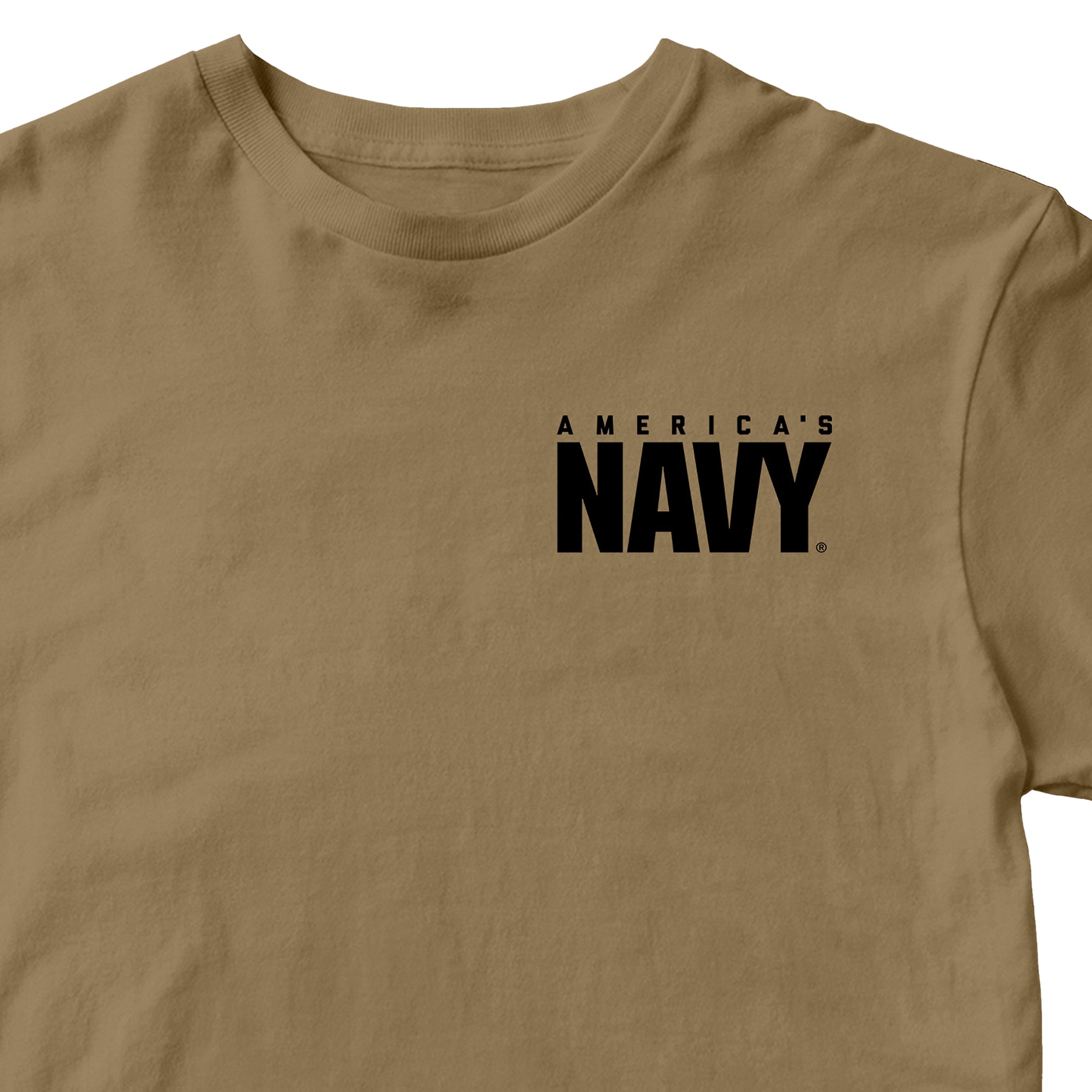 Brown t-shirt with 'America's Navy' chest seal