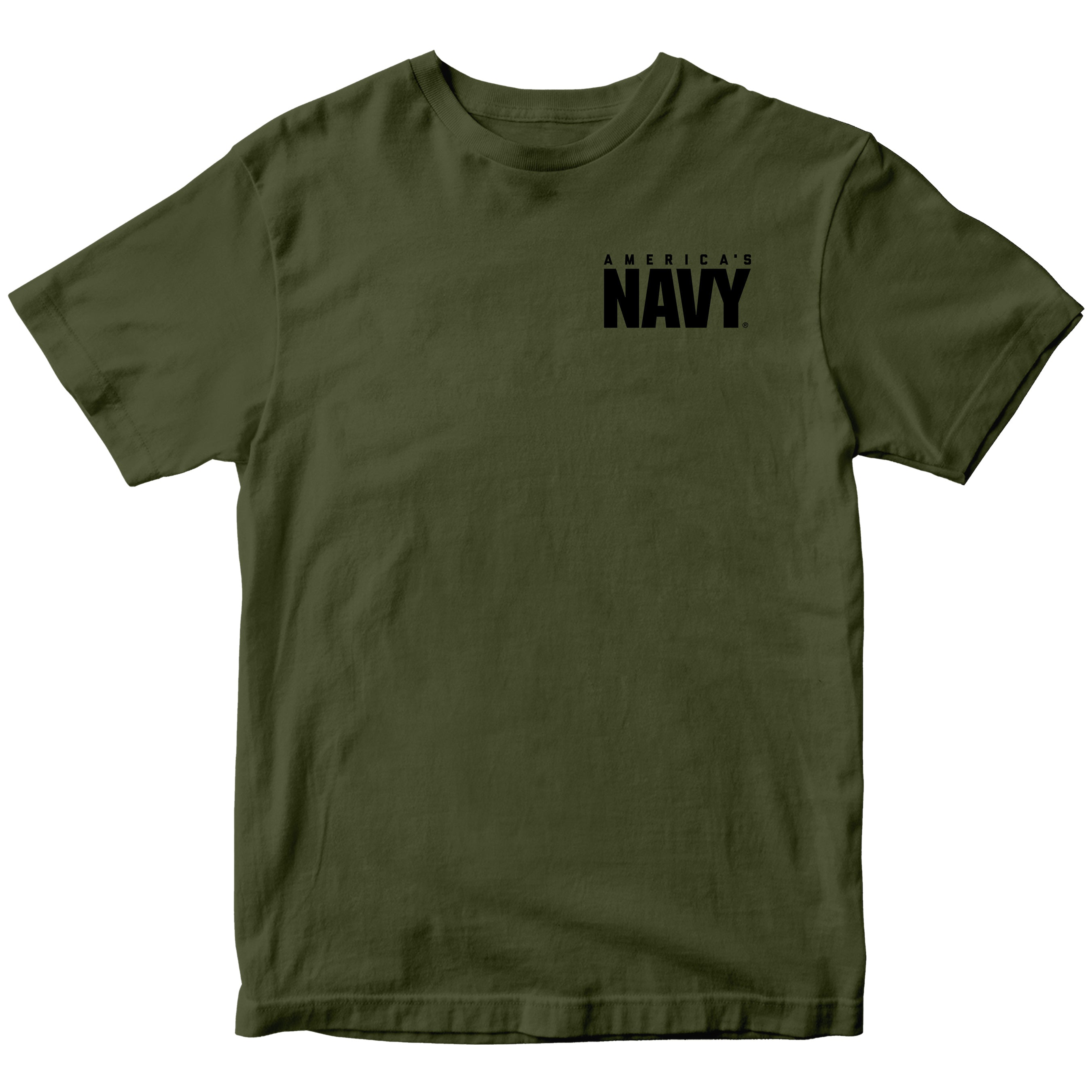 Green t-shirt with 'America's Navy' chest seal