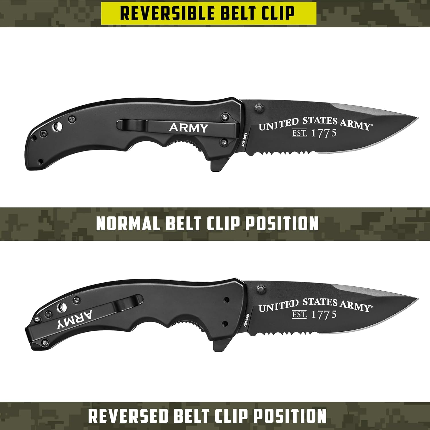 Army Reverse Clip Knife