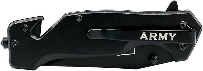 US Army - Black Folding Spring Assisted Tactical Knife