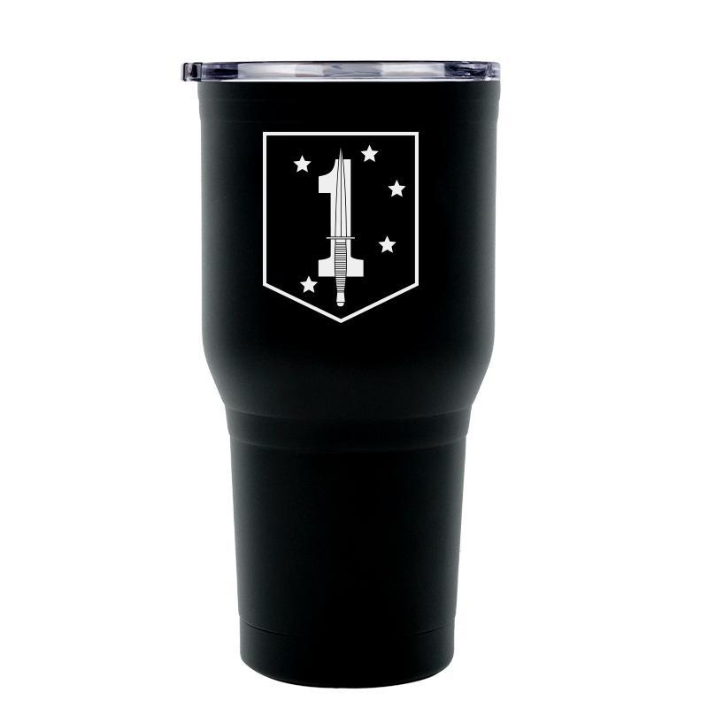 1st MSOB USMC Unit logo tumbler, 1st Marine Special Forces coffee cup, 1st MSOB USMC, Marine Corp gift ideas, USMC Gifts for women