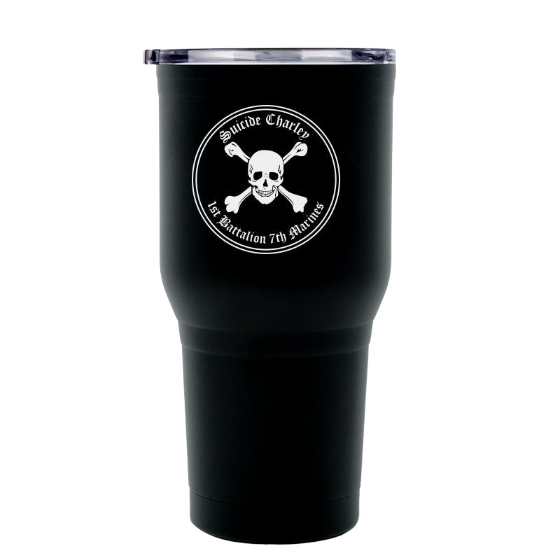 Suicide Charley logo tumbler, Suicide Charley coffee cup, 1st Bn 7th Marines Suicide CharleyUSMC, Marine Corp gift ideas, USMC Gifts for women