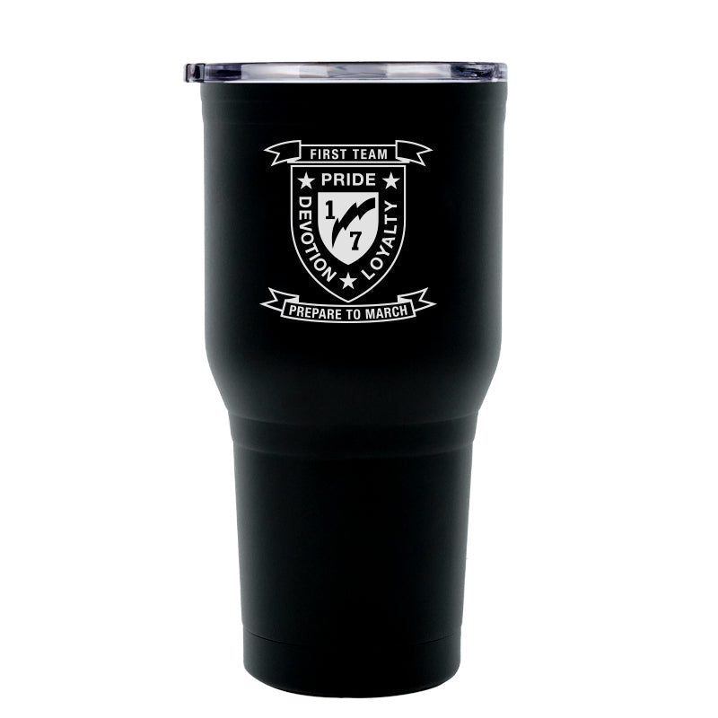 First Battalion Seventh Marines Unit Logo tumbler, 1/7 coffee cup, 1st Bn 7th Marines USMC, Marine Corp gift ideas, USMC Gifts for women 30oz