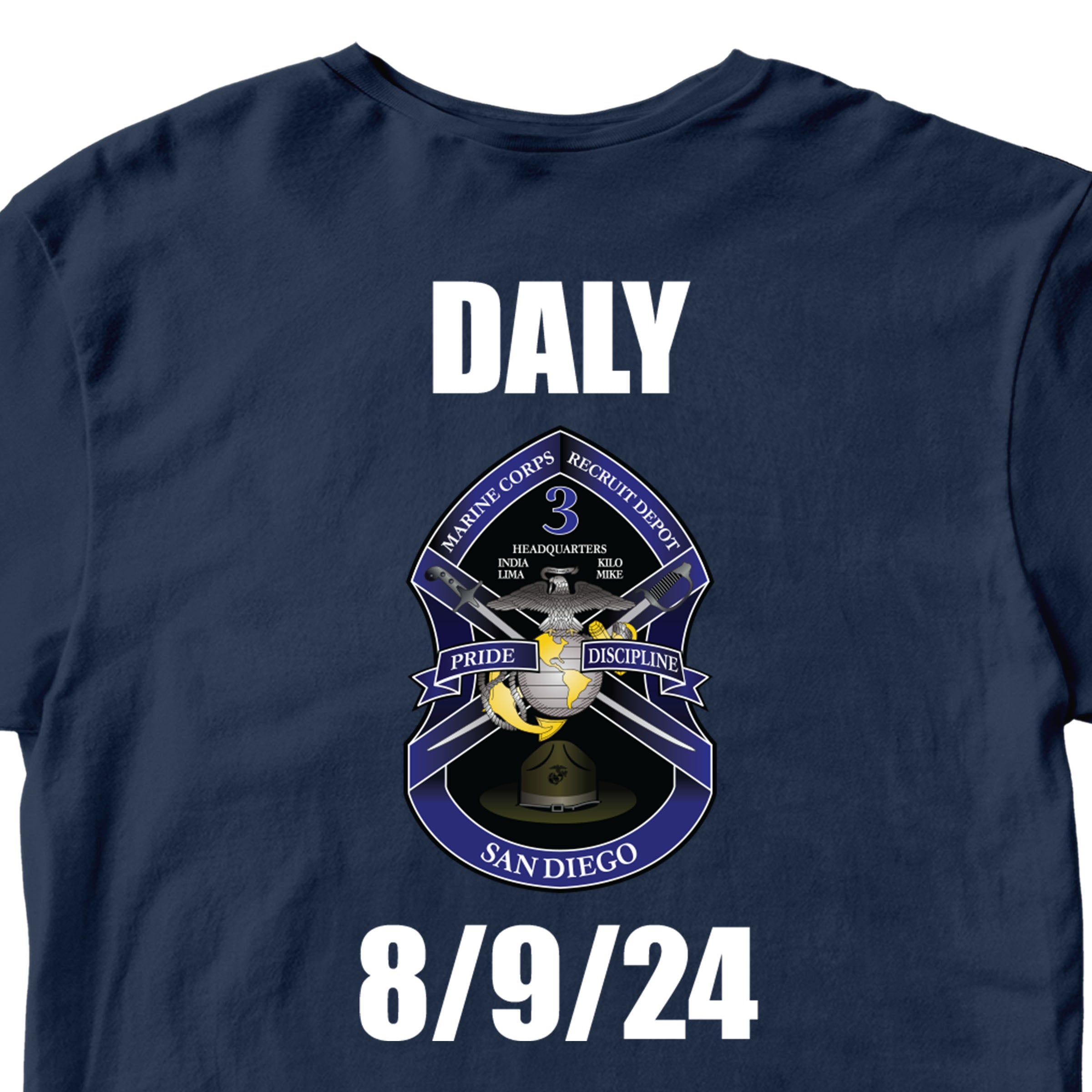 USMC Proud Mom/Dad T-Shirt with Customizable Back