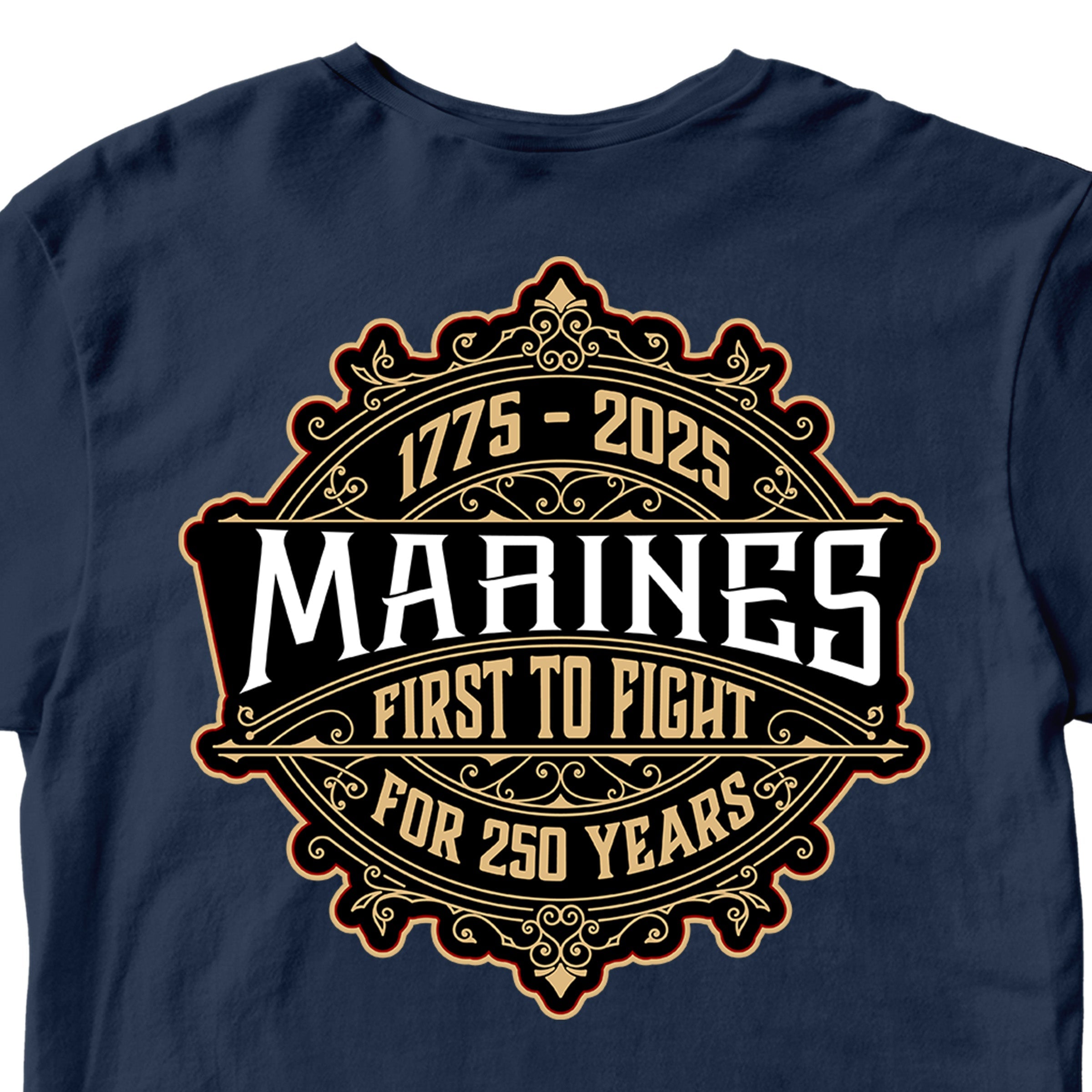 Marines 250th Birthday Whiskey Label T-shirt