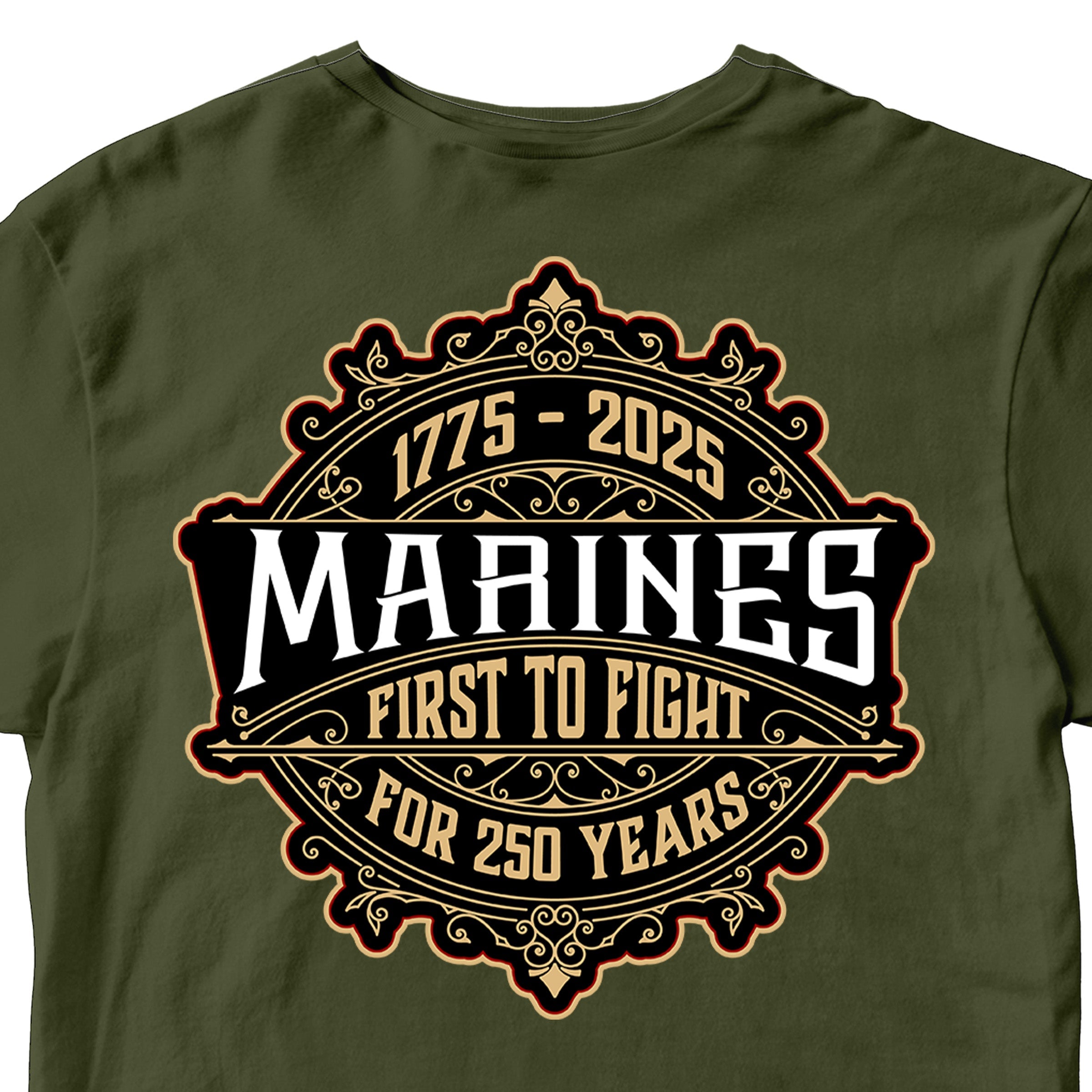 Marines 250th Birthday Whiskey Label T-shirt