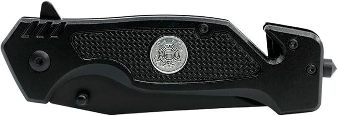 US Coast Guard - Folding Black Tactical Knife - USCG