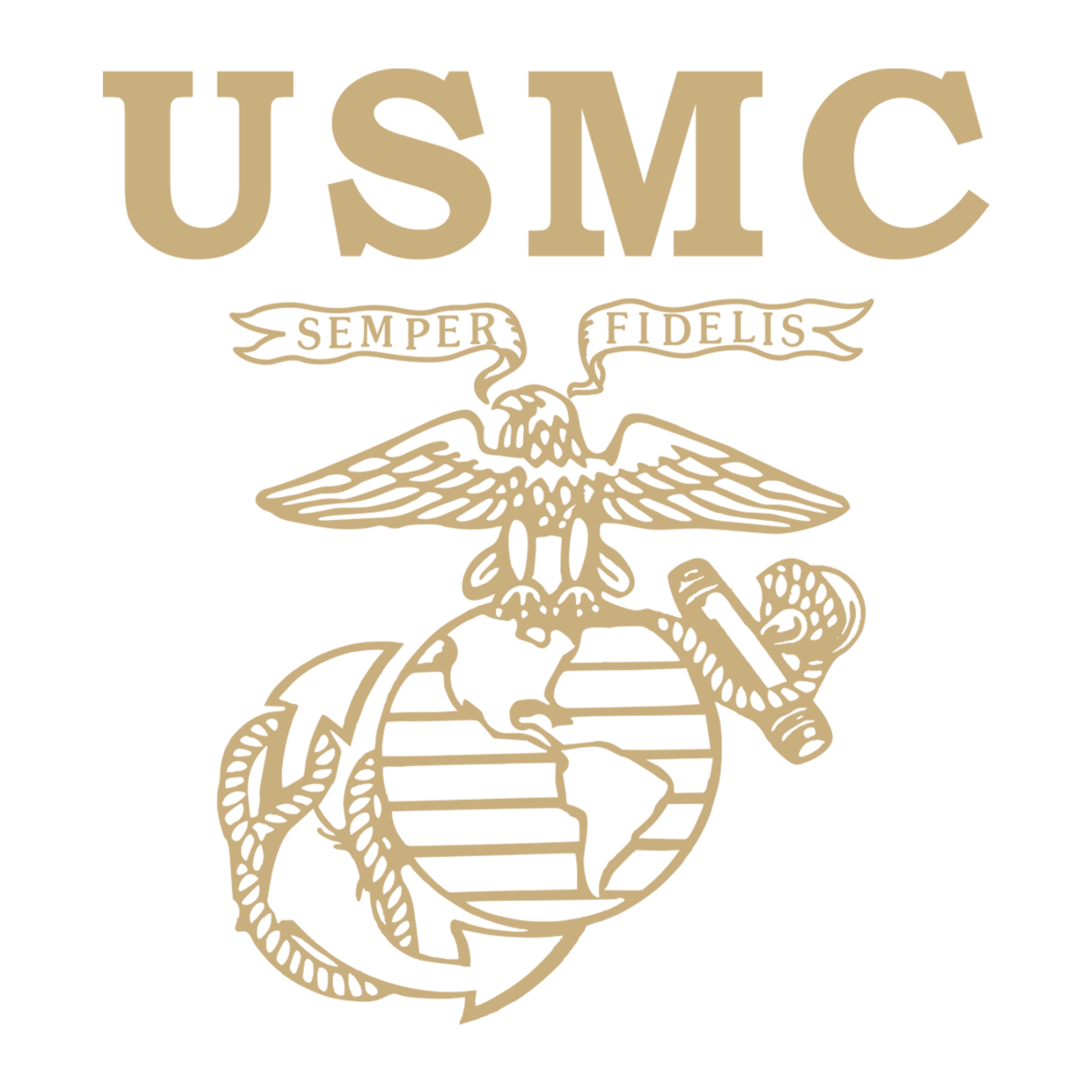 USMC logo with eagle, globe, and anchor emblem