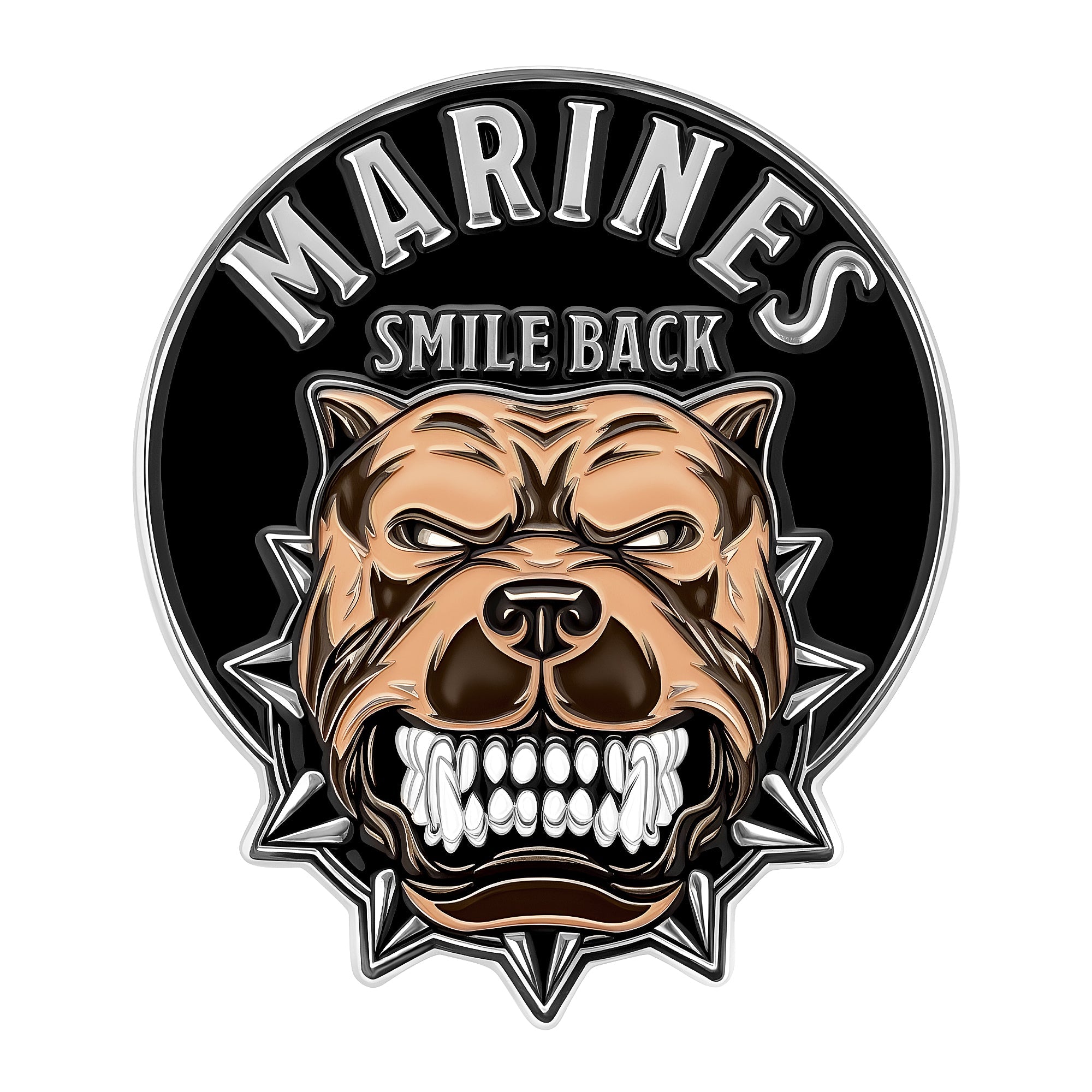 Death Smiles Coin, Death Smiles at everyone Marines smiles back, challenge coin, USMC, Marine Corps Challenge Coins, Semper Fi, Marine Corps