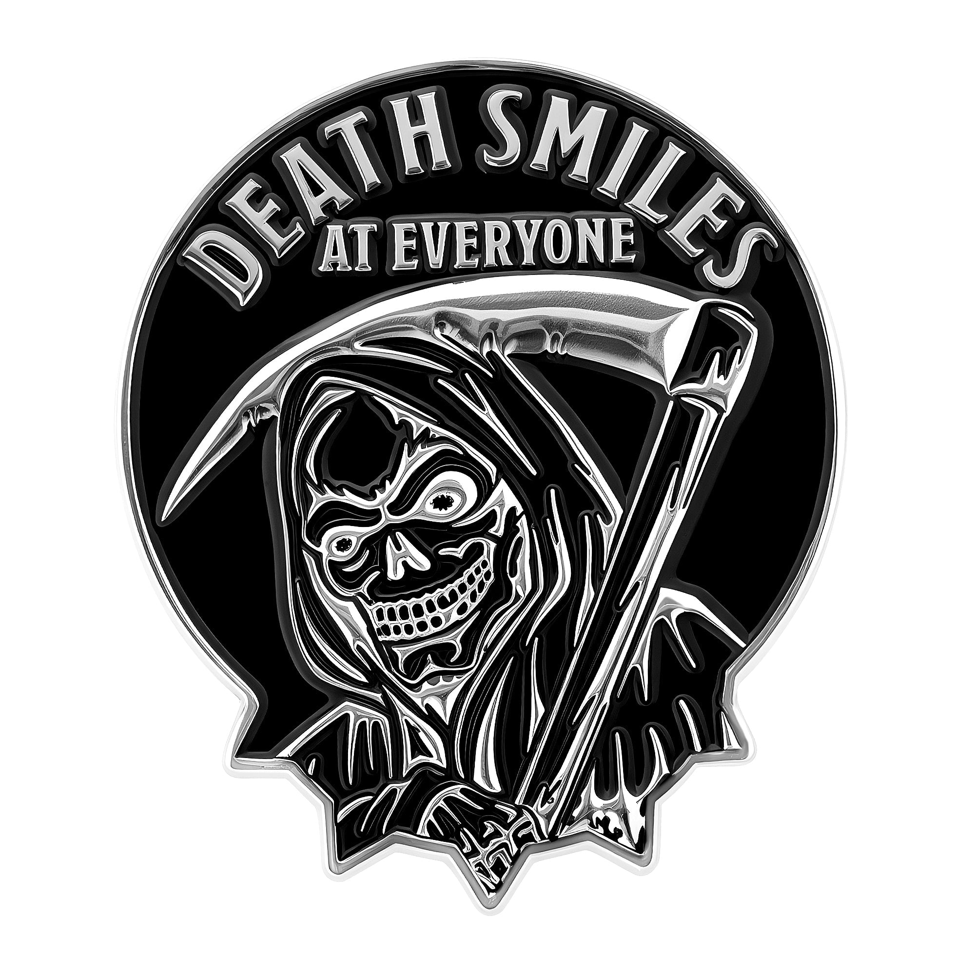 Death Smiles Coin, Death Smiles at everyone Marines smiles back, challenge coin, USMC, Marine Corps Challenge Coins, Semper Fi, Marine Corps