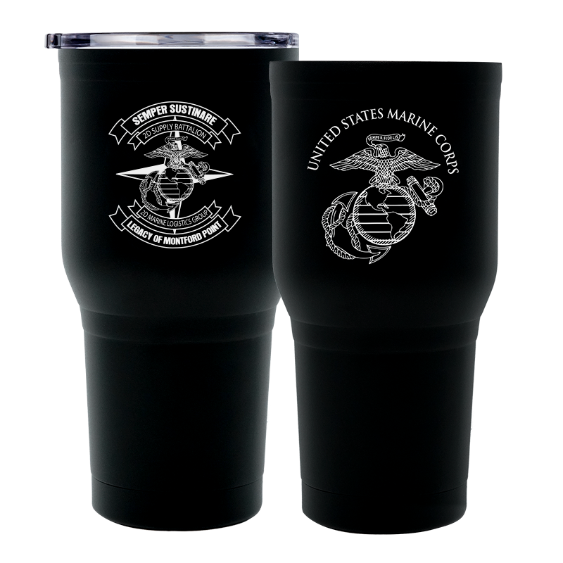 Second Supply Battalion USMC Unit Logo tumbler, 2d Supply Bn USMC Unit Logo coffee cup, 2d Supply Battalion USMC, Marine Corp gift ideas, USMC Gifts for women