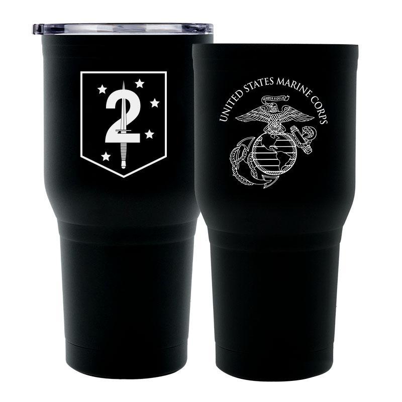 2nd MSOB USMC Unit logo tumbler, 2nd Marine Special Forces coffee cup, 2nd MSOB USMC, Marine Corp gift ideas, USMC Gifts for women