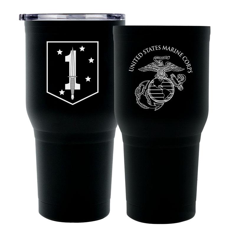 1st MSOB USMC Unit logo tumbler, 1st Marine Special Forces coffee cup, 1st MSOB USMC, Marine Corp gift ideas, USMC Gifts for women