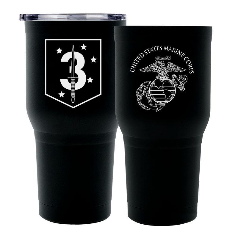3rd MSOB USMC Unit logo tumbler, 3rd Marine Special Forces coffee cup, 3rd MSOB USMC, Marine Corp gift ideas, USMC Gifts for women