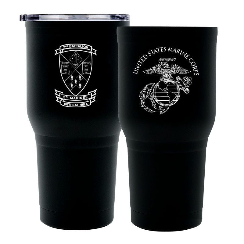 Second Battalion Fifth Marines Unit Logo tumbler, 2/5 coffee cup, 2nd Bn 5th Marines USMC, Marine Corp gift ideas, USMC Gifts for women 30oz