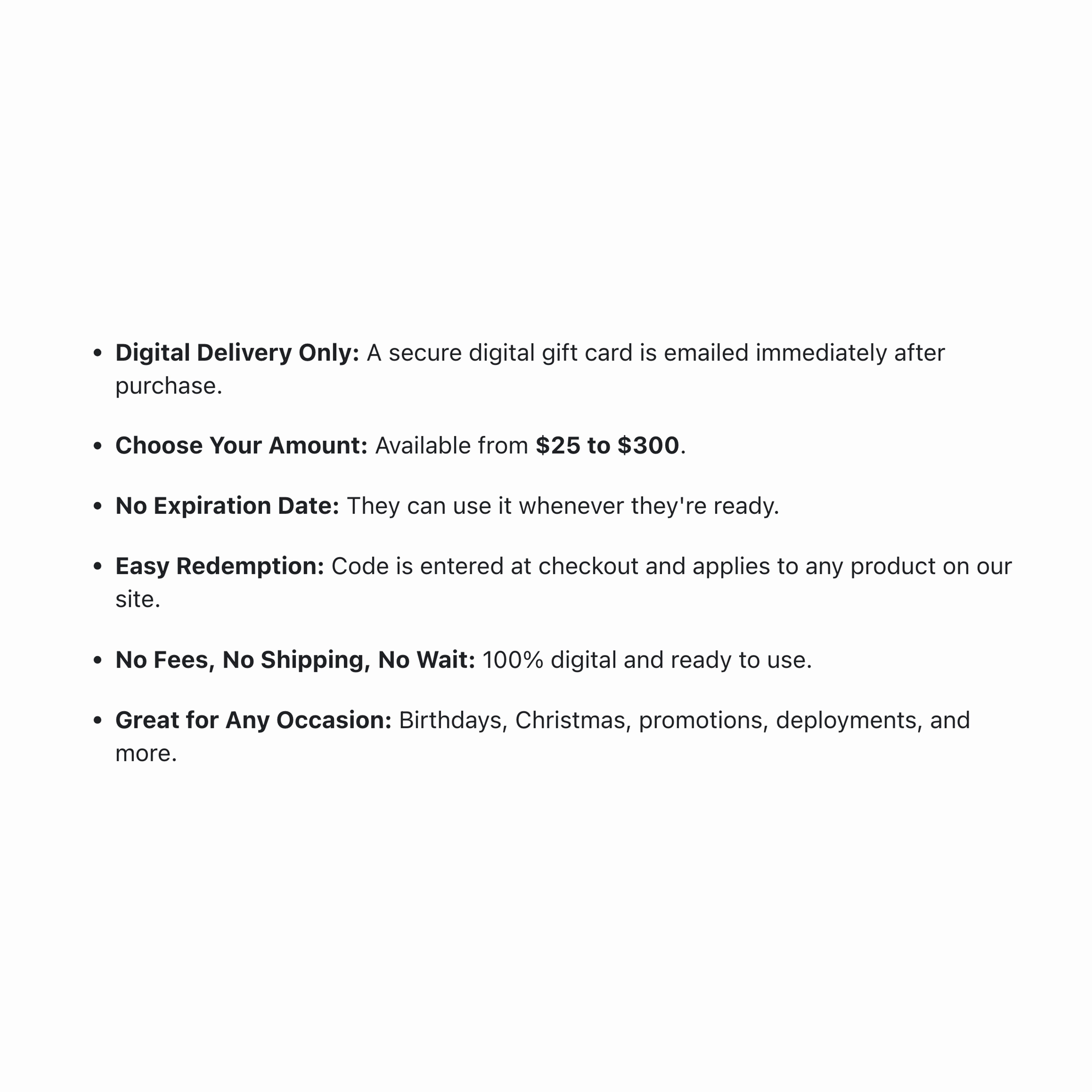 Military Veteran Products eGift Card