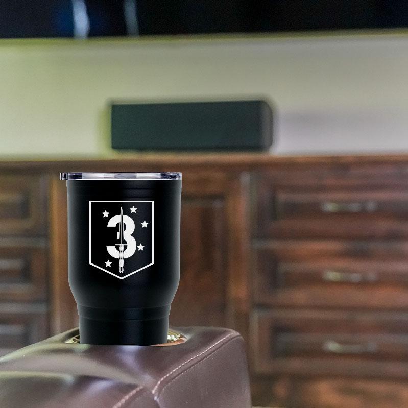 3rd MSOB USMC Unit logo tumbler, 3rd Marine Special Forces coffee cup, 3rd MSOB USMC, Marine Corp gift ideas, USMC Gifts for women