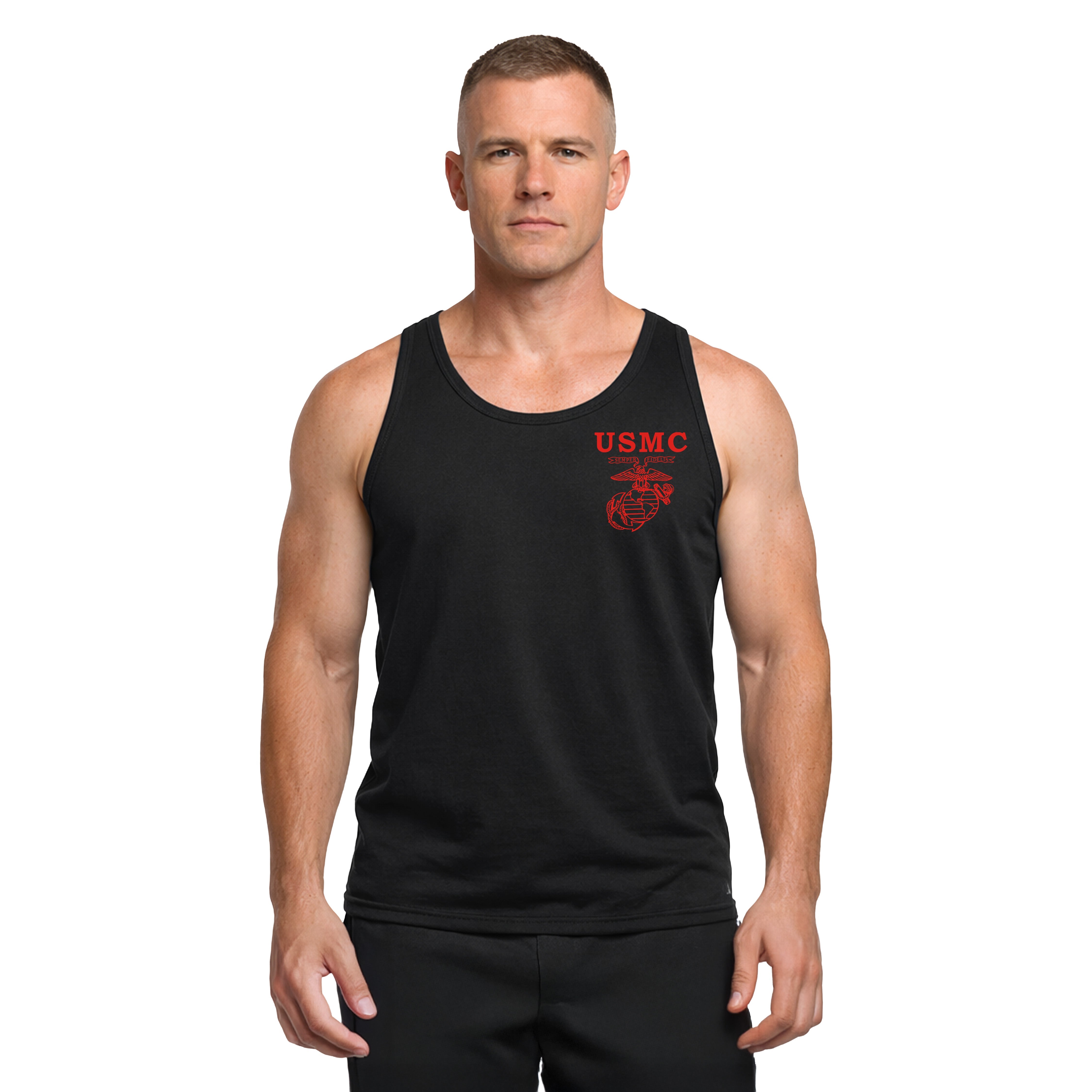 Black Marines Fight Club Tank with chest EGA