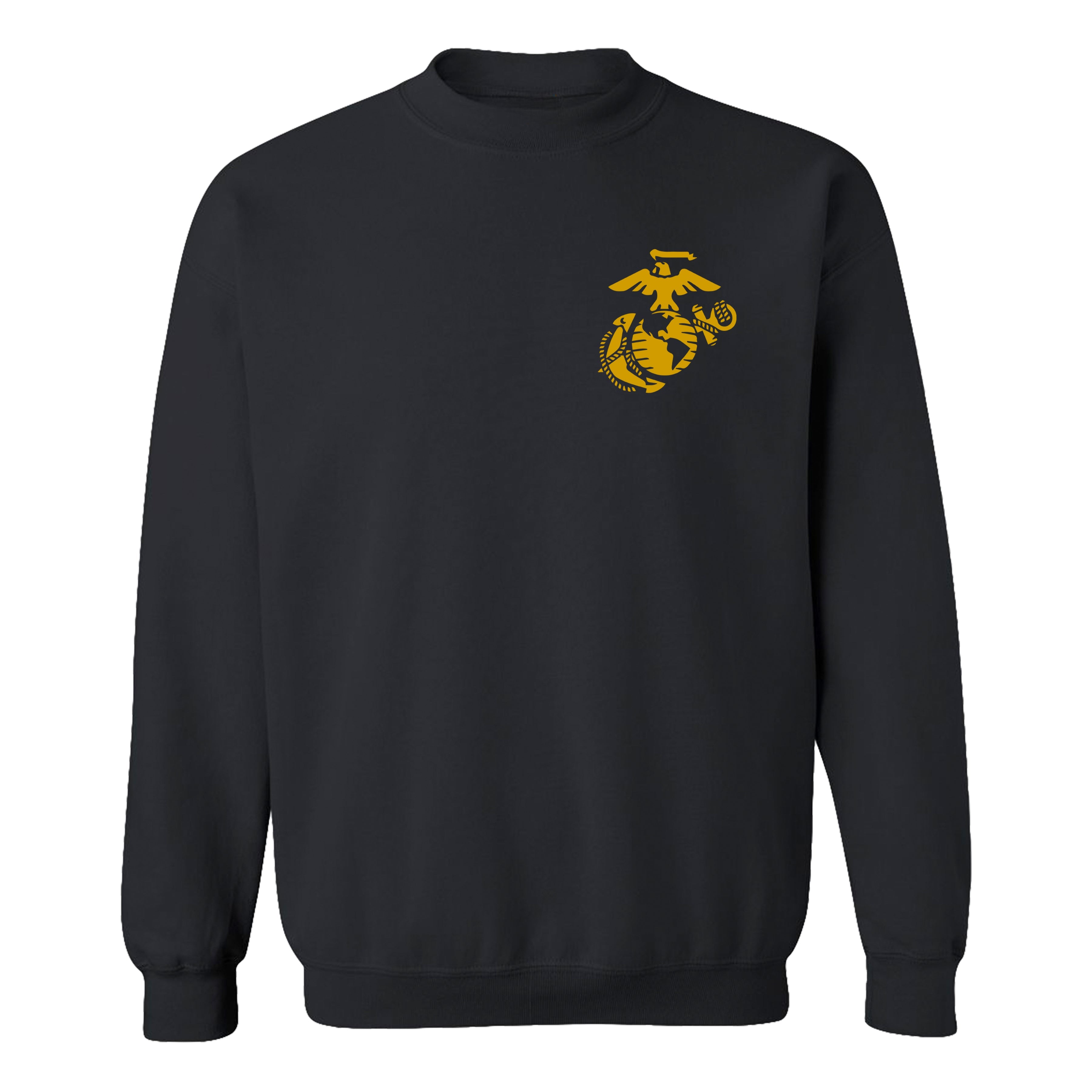 USMC 250th Birthday sweatshirt with front chest Eagle, Globe, and Anchor emblem