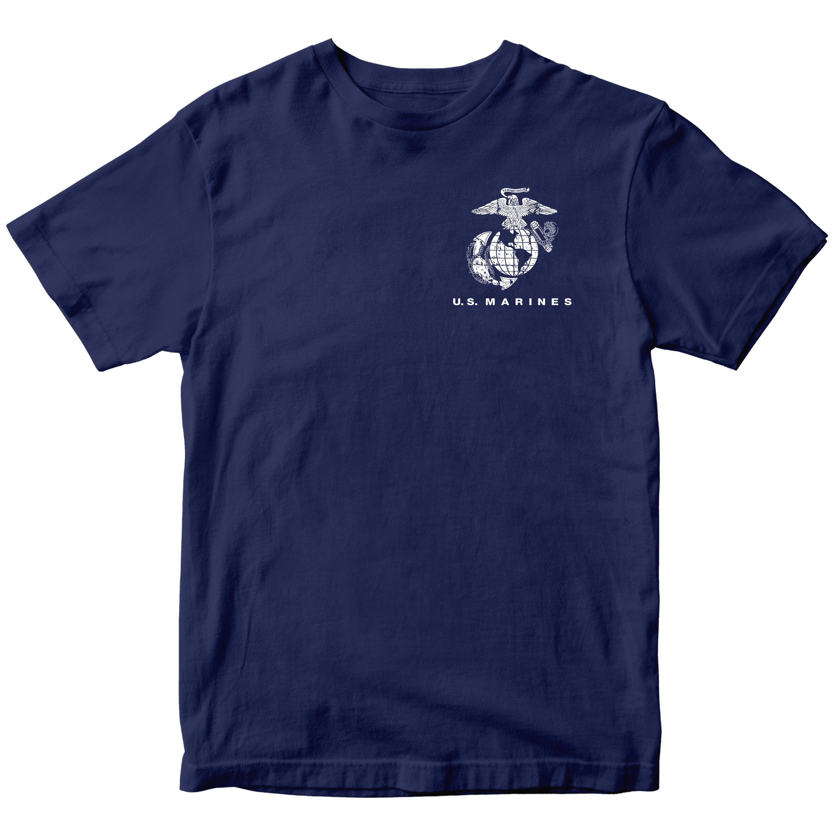 Navy USMC t-shirt with Eagle Globe Anchor chest emblem