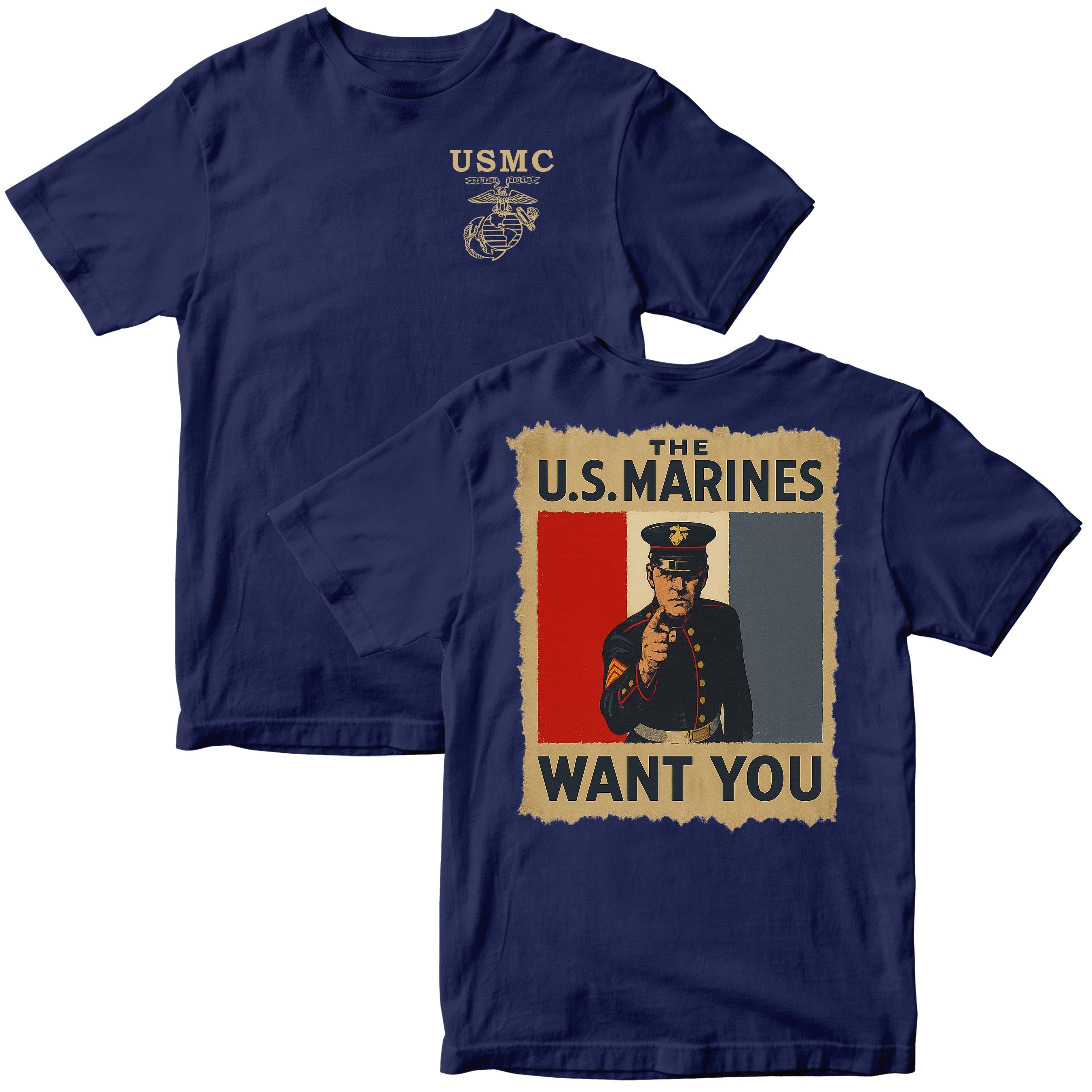 U.S. Marines "WANT YOU" Vintage Poster T-Shirt