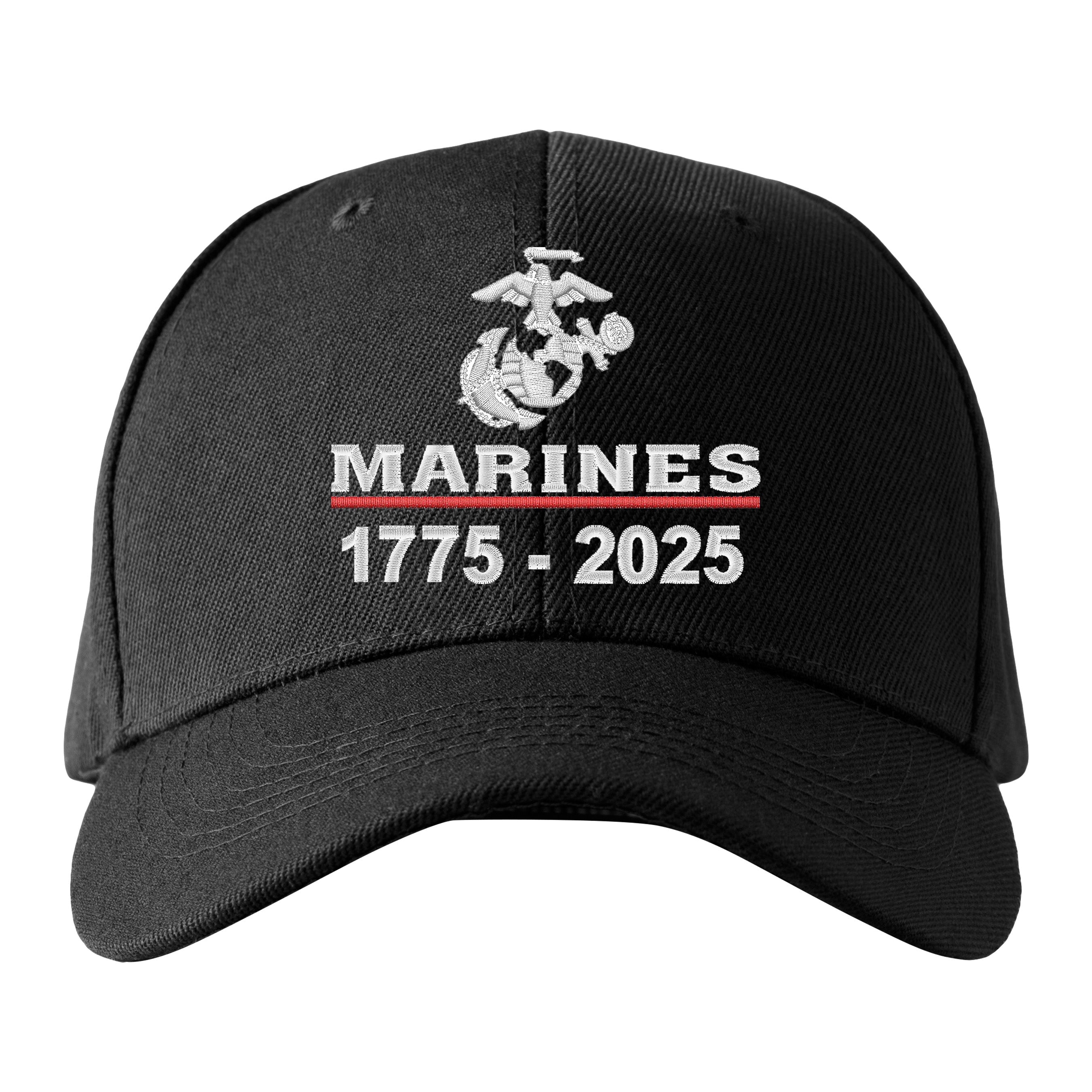 Marines 250th Birthday Embroidered Hat <br> Flexible Fit USMC Cover