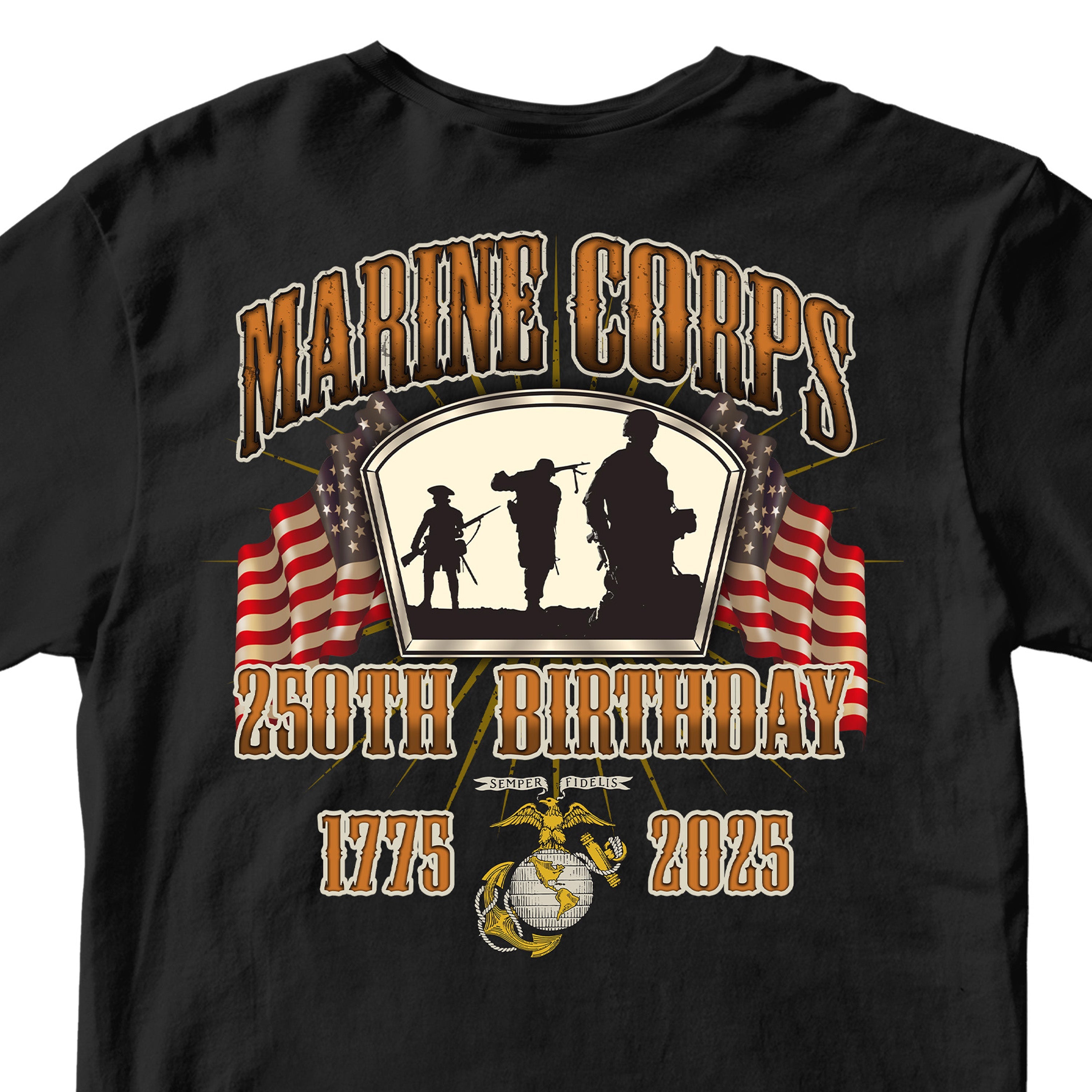 Marines 250th Birthday Flag T-Shirt