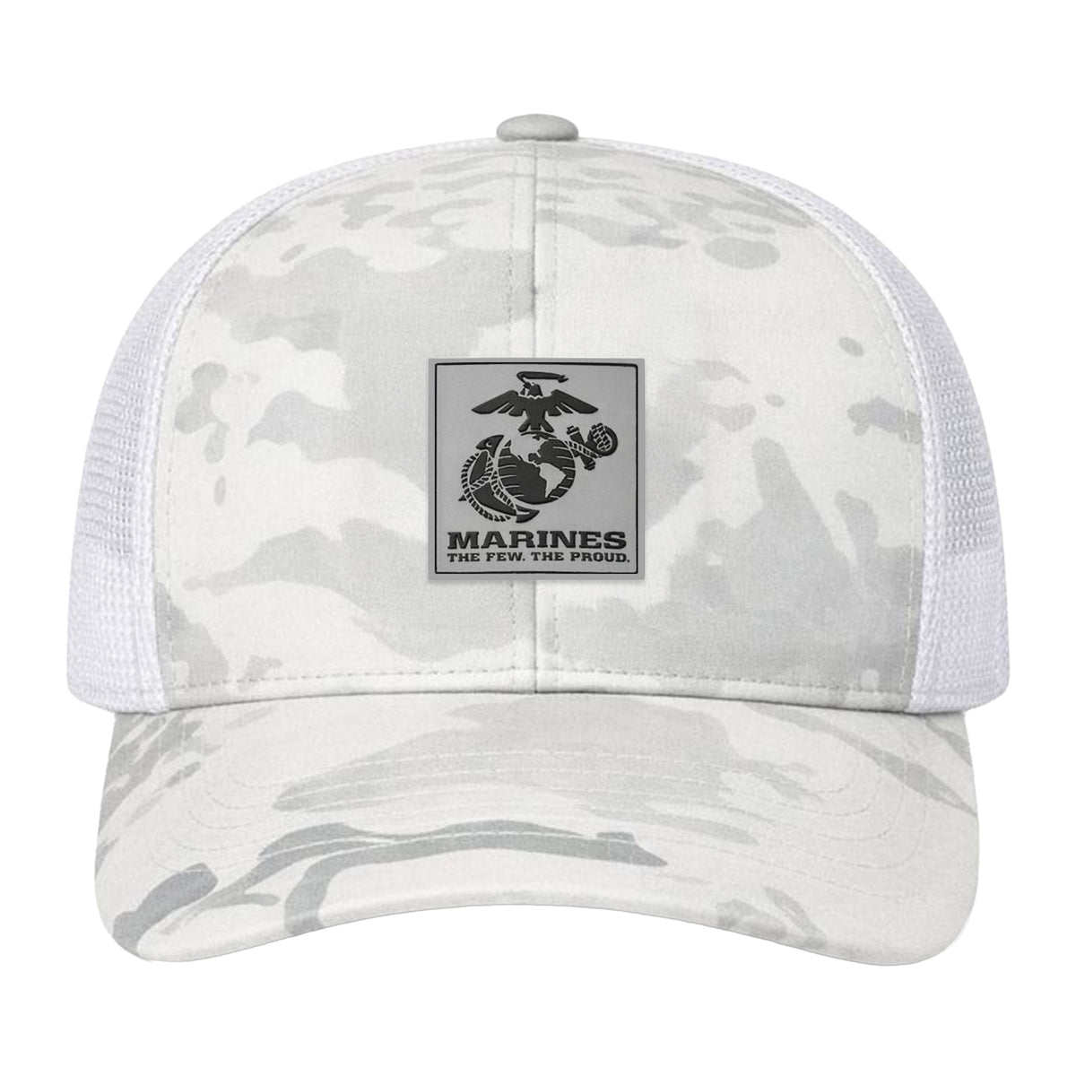Marines Arctic Multicam Trucker Hat <br> Rubber EGA Patch Snapback