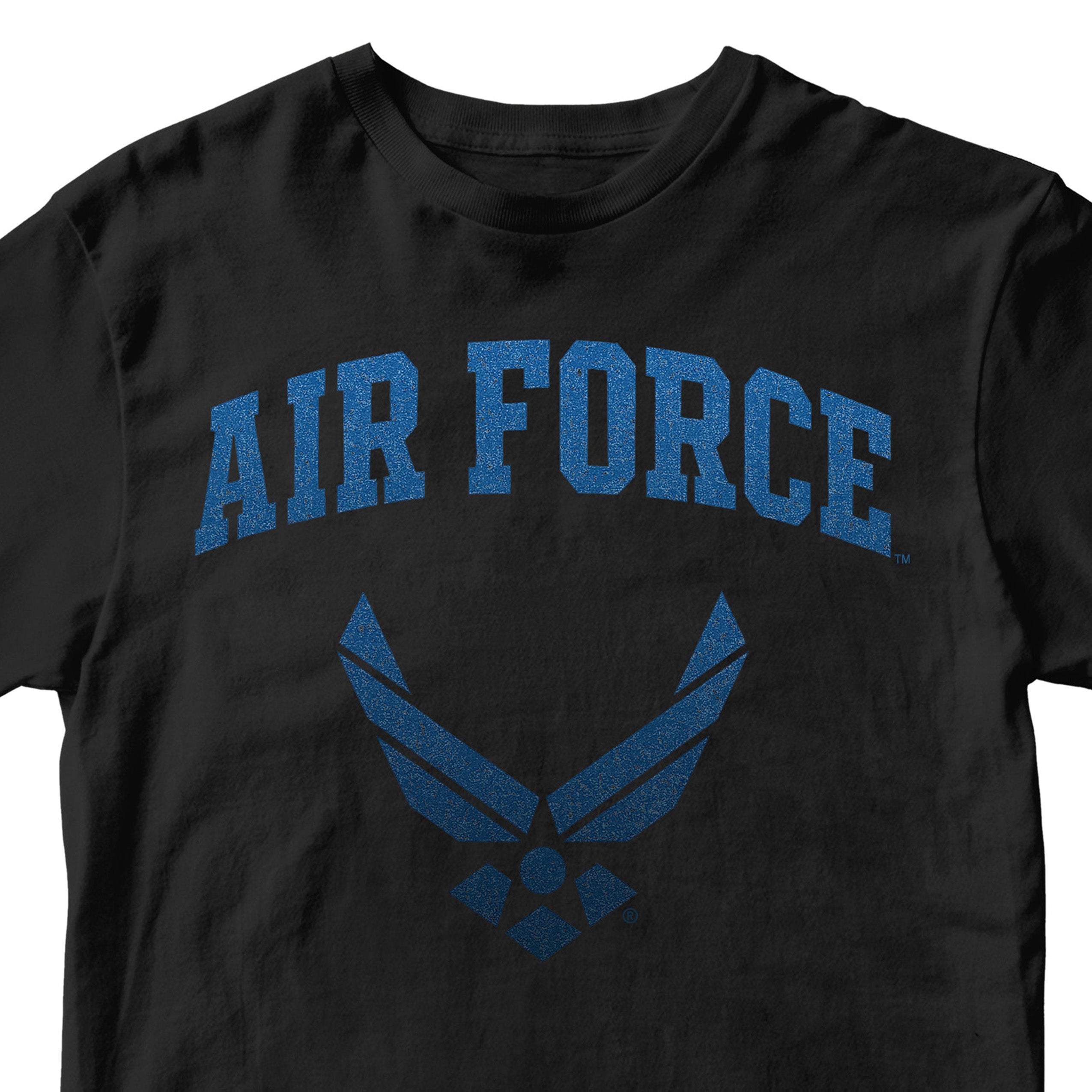 Black Air Force tee featuring gradient Wings logo. United States Air Force T-Shirt