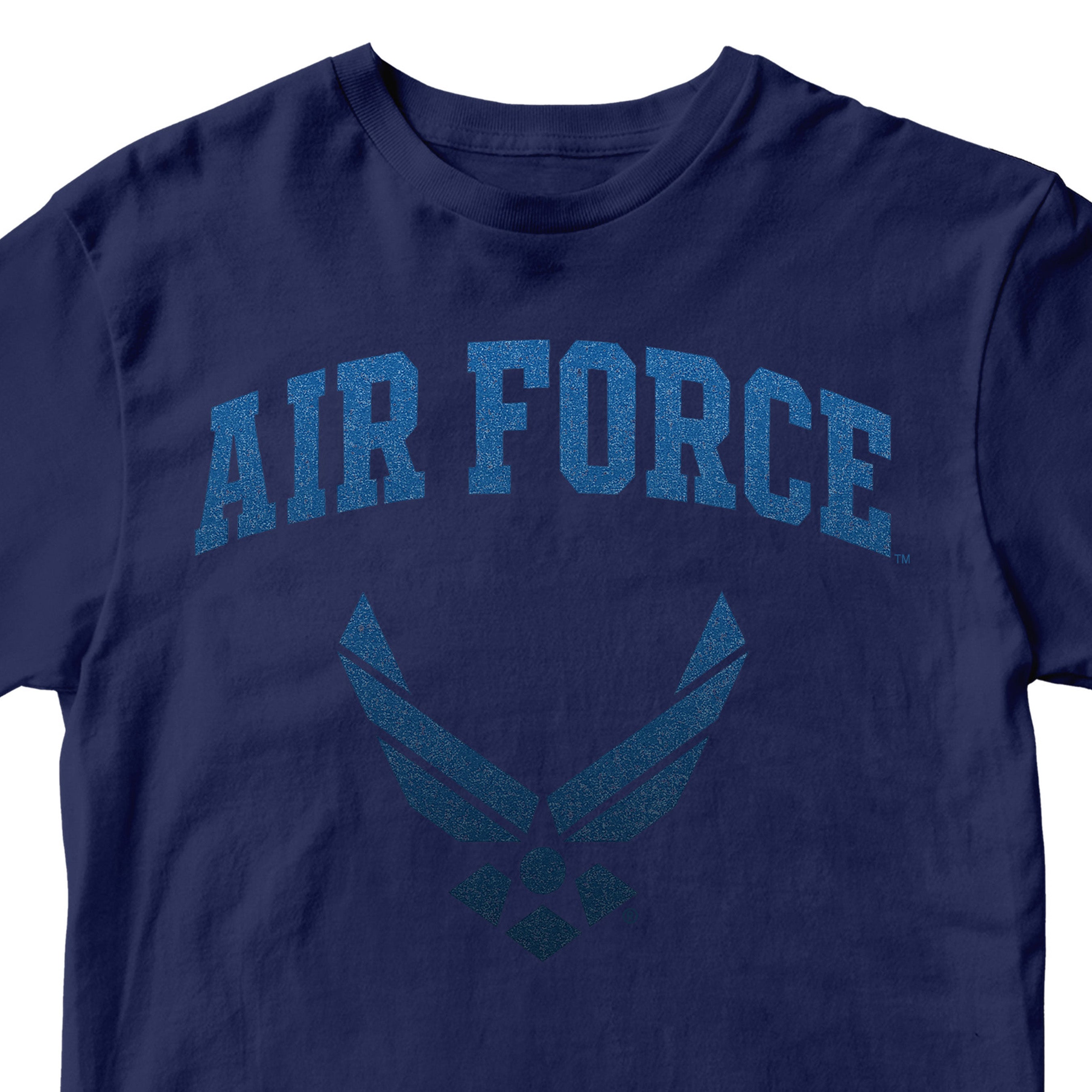 Navy Blue Air Force tee featuring gradient Wings logo. United States Air Force T-Shirt