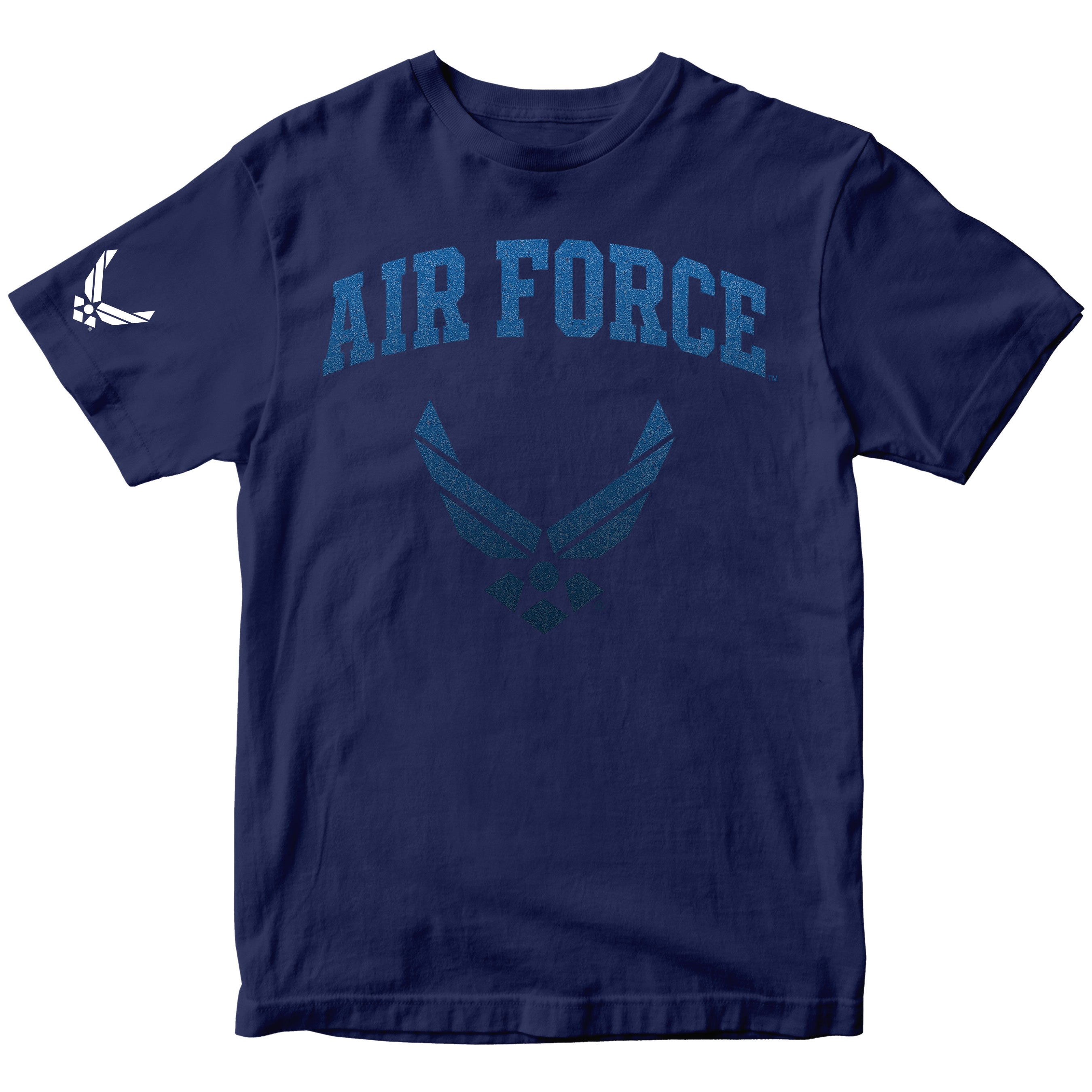 Navy Blue Air Force tee featuring gradient Wings logo. United States Air Force T-Shirt