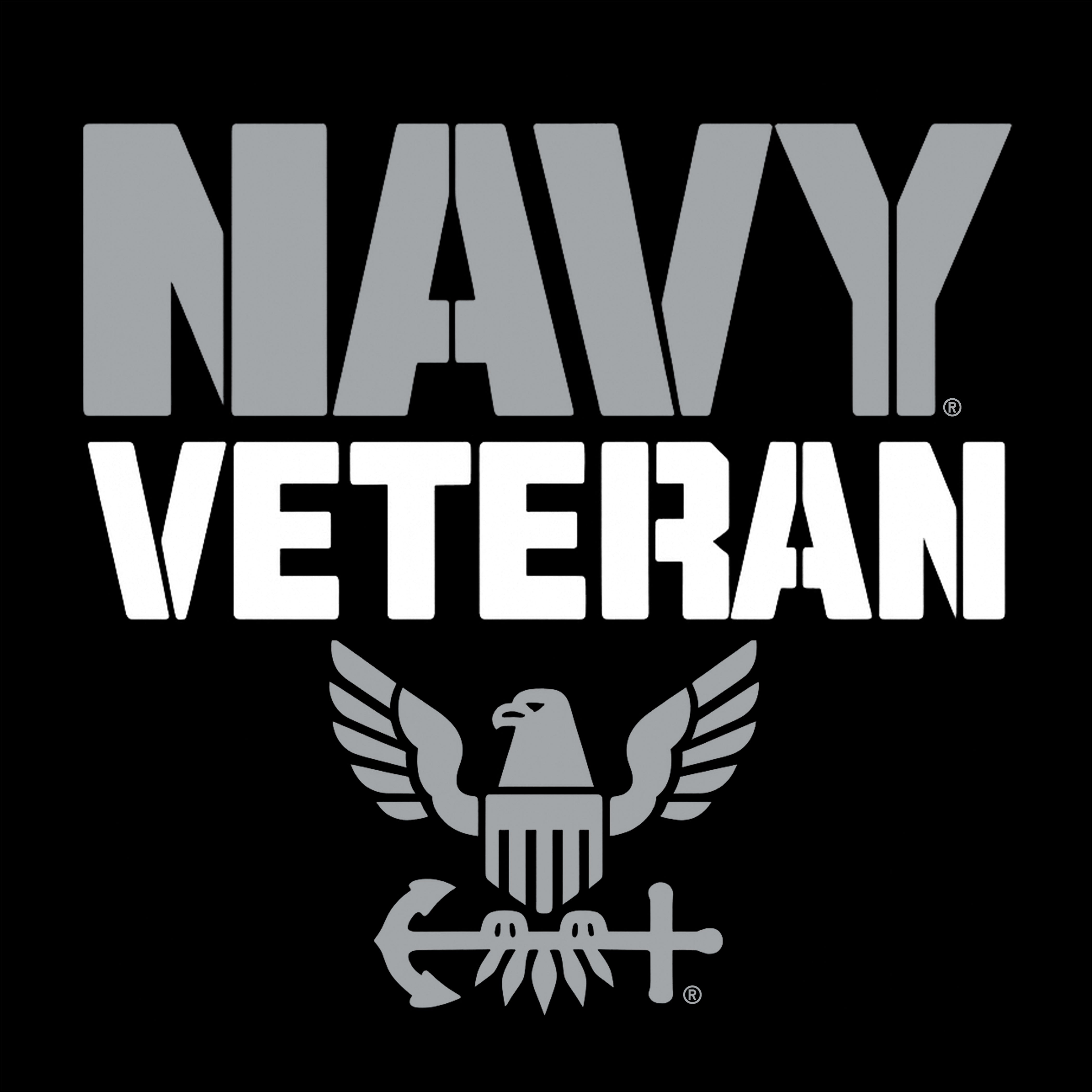Navy Veteran logo with an eagle and anchor symbol