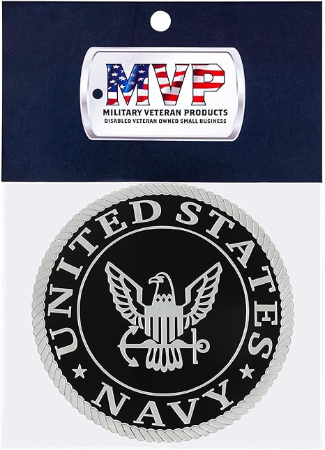 US Navy - 3.5 Inch Black & Silver Medallion
